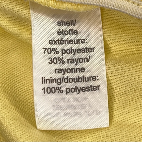 LARGE MAURICES YELLOW BLOUSE SHORT SLEEVE RUCHED  VNECK PASTEL BRIGHT STRETCH - Picture 11 of 12